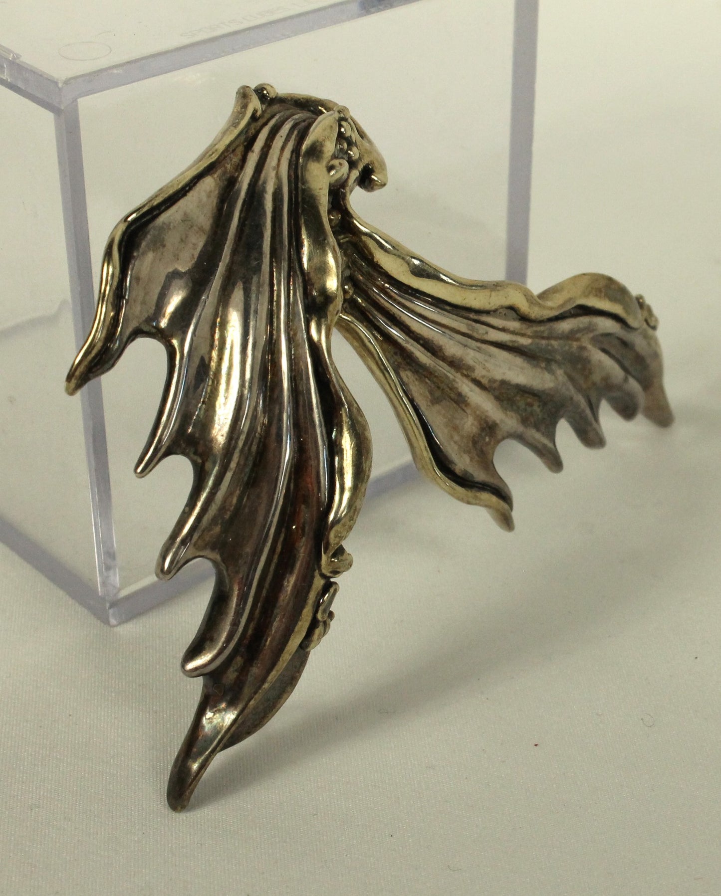 Dramatic Vintage Joseph Eustance Sterling Silver Abstract Wing or Dragon Brooch/Pendant