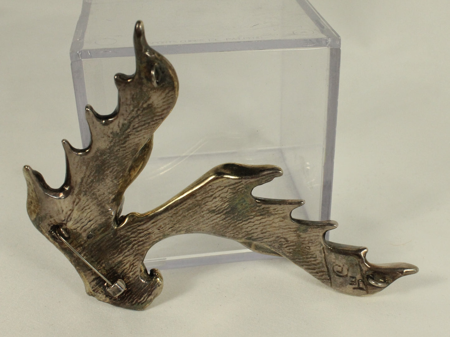 Dramatic Vintage Joseph Eustance Sterling Silver Abstract Wing or Dragon Brooch/Pendant