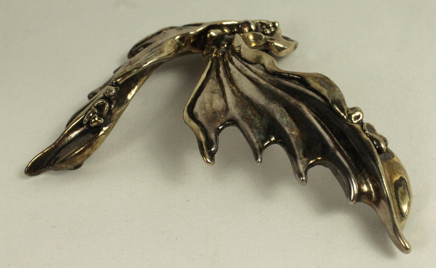 Dramatic Vintage Joseph Eustance Sterling Silver Abstract Wing or Dragon Brooch/Pendant