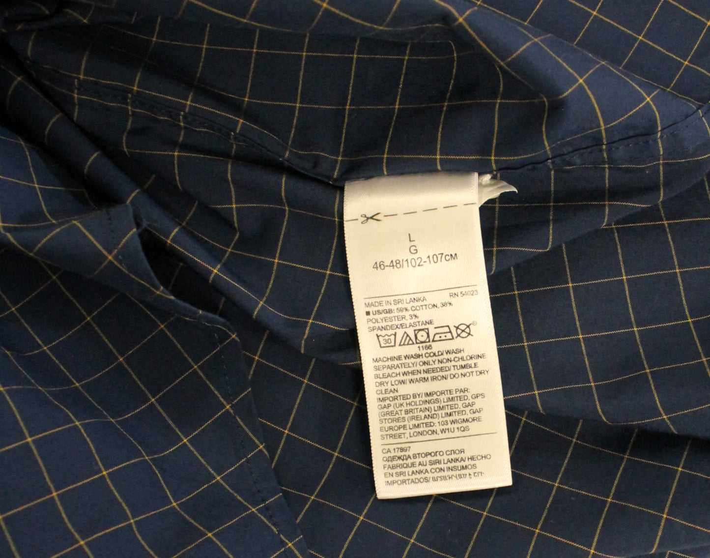 Banana Republic Blue Purple Square Button-Down Men's Medium