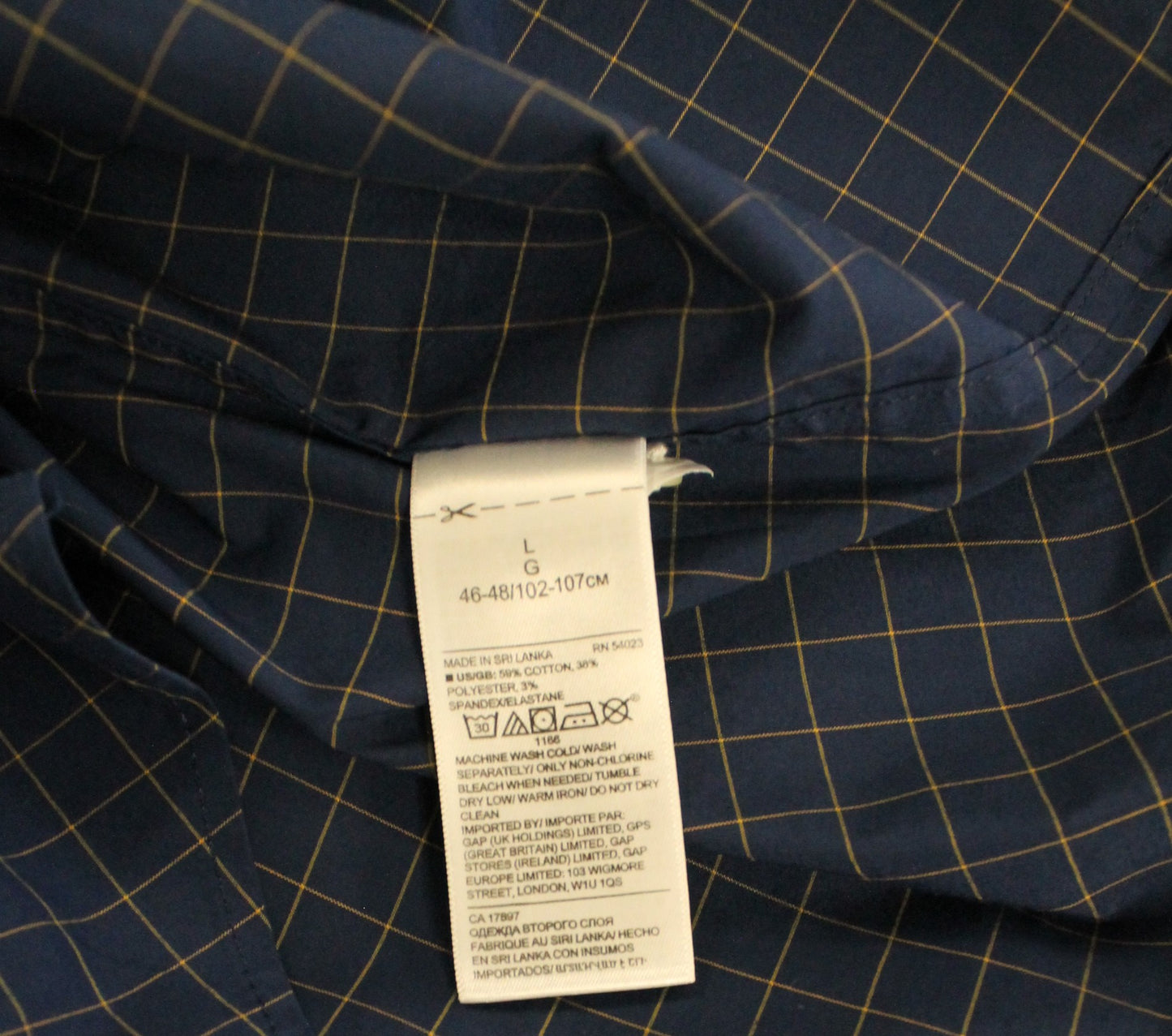 Banana Republic Blue Purple Square Button-Down Men's Medium
