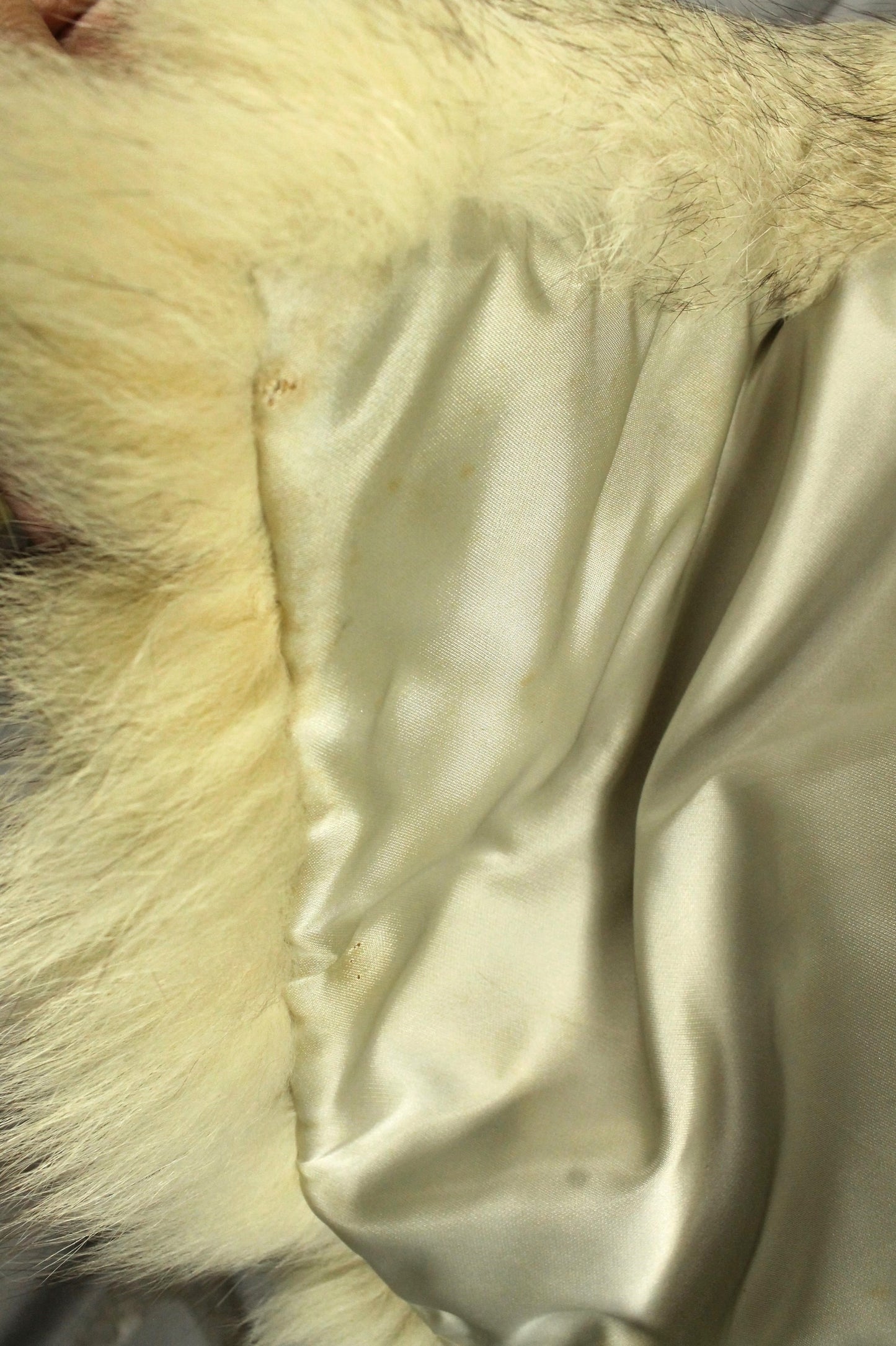 Plush Vintage Long-Haired Fox Fur Coat - Blonde/Silver Tones in Size 10 - Classic Eaton Retail