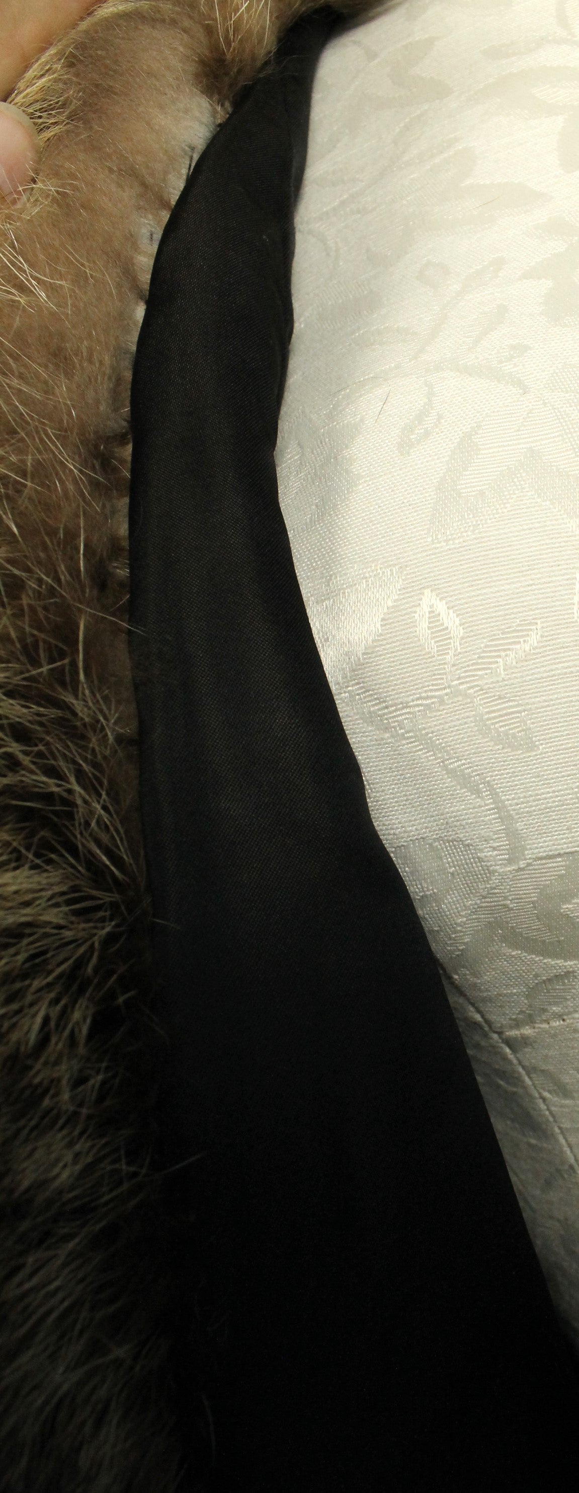 Dramatic Vintage Long-Haired Striped Fur Coat Size XXL - Full Length with Wide Collar - Made in Canada