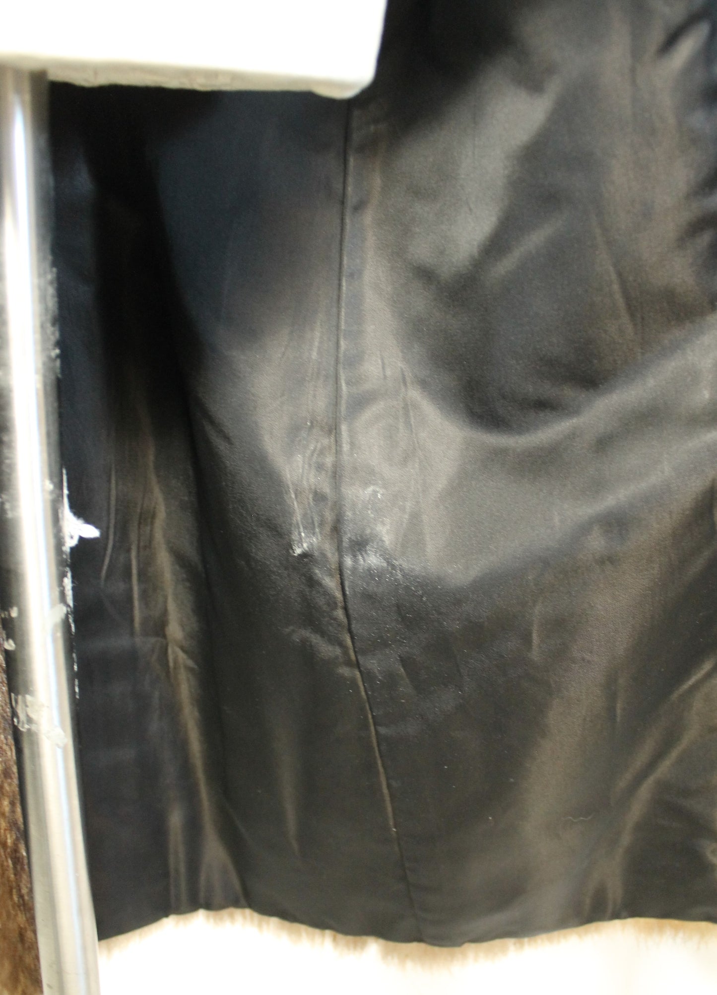 Dramatic Vintage Long-Haired Striped Fur Coat Size XXL - Full Length with Wide Collar - Made in Canada