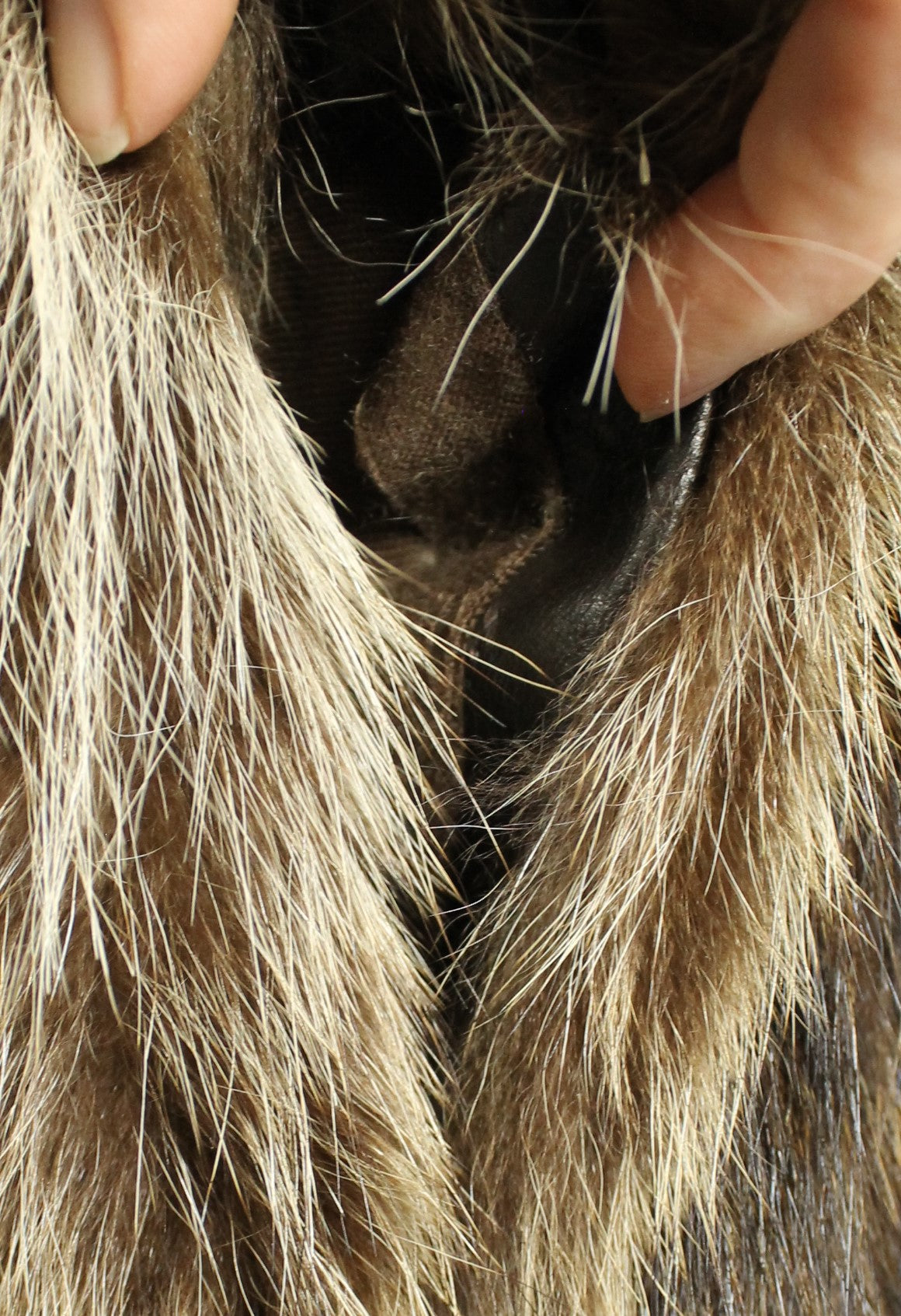 Dramatic Vintage Long-Haired Striped Fur Coat Size XXL - Full Length with Wide Collar - Made in Canada