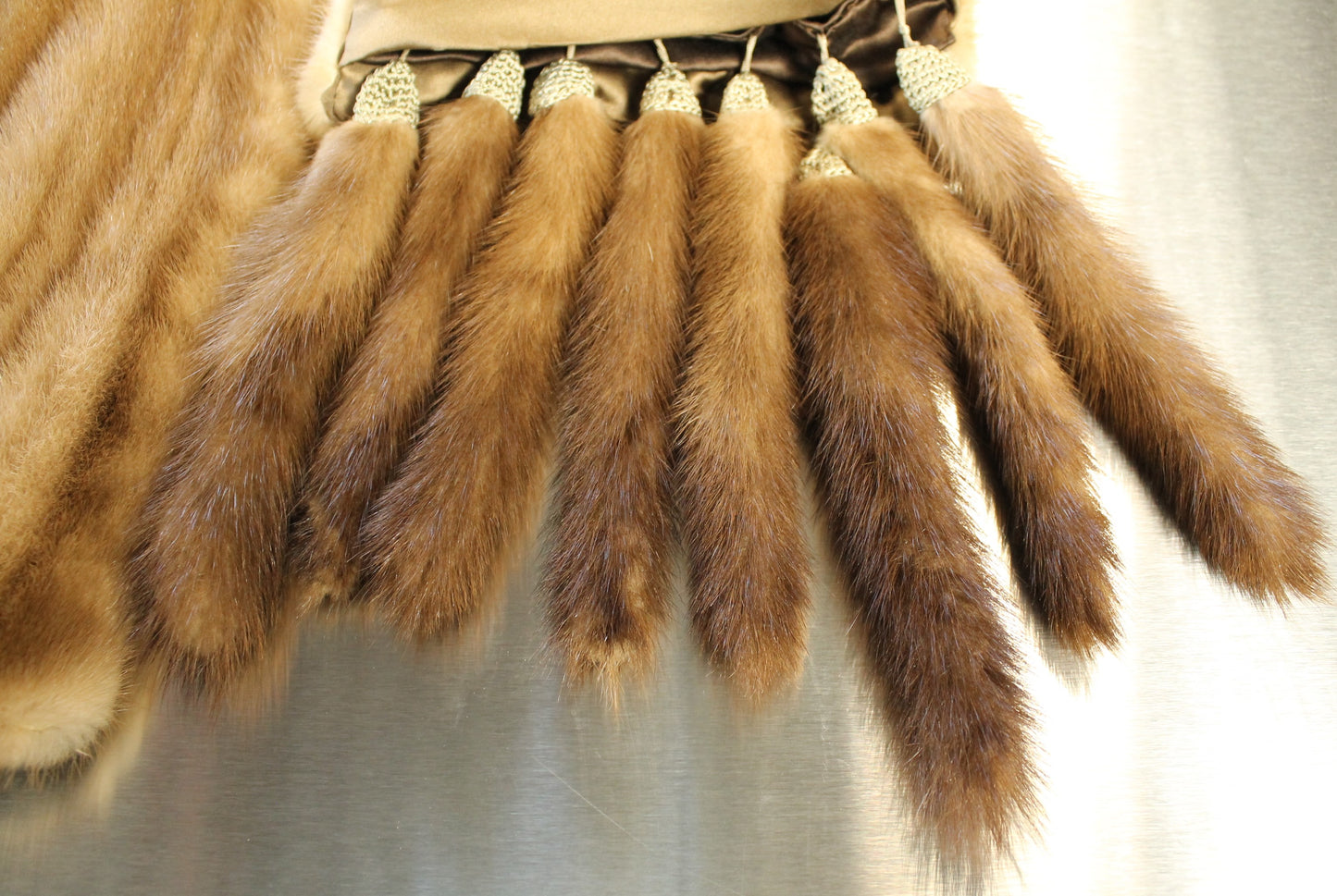 Vintage Mink Fur Stole/Wrap - Rich Brown Color with Full Fur Tails