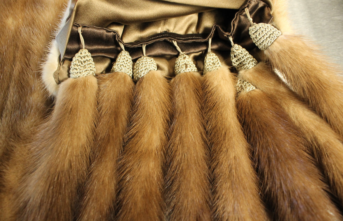 Vintage Mink Fur Stole/Wrap - Rich Brown Color with Full Fur Tails