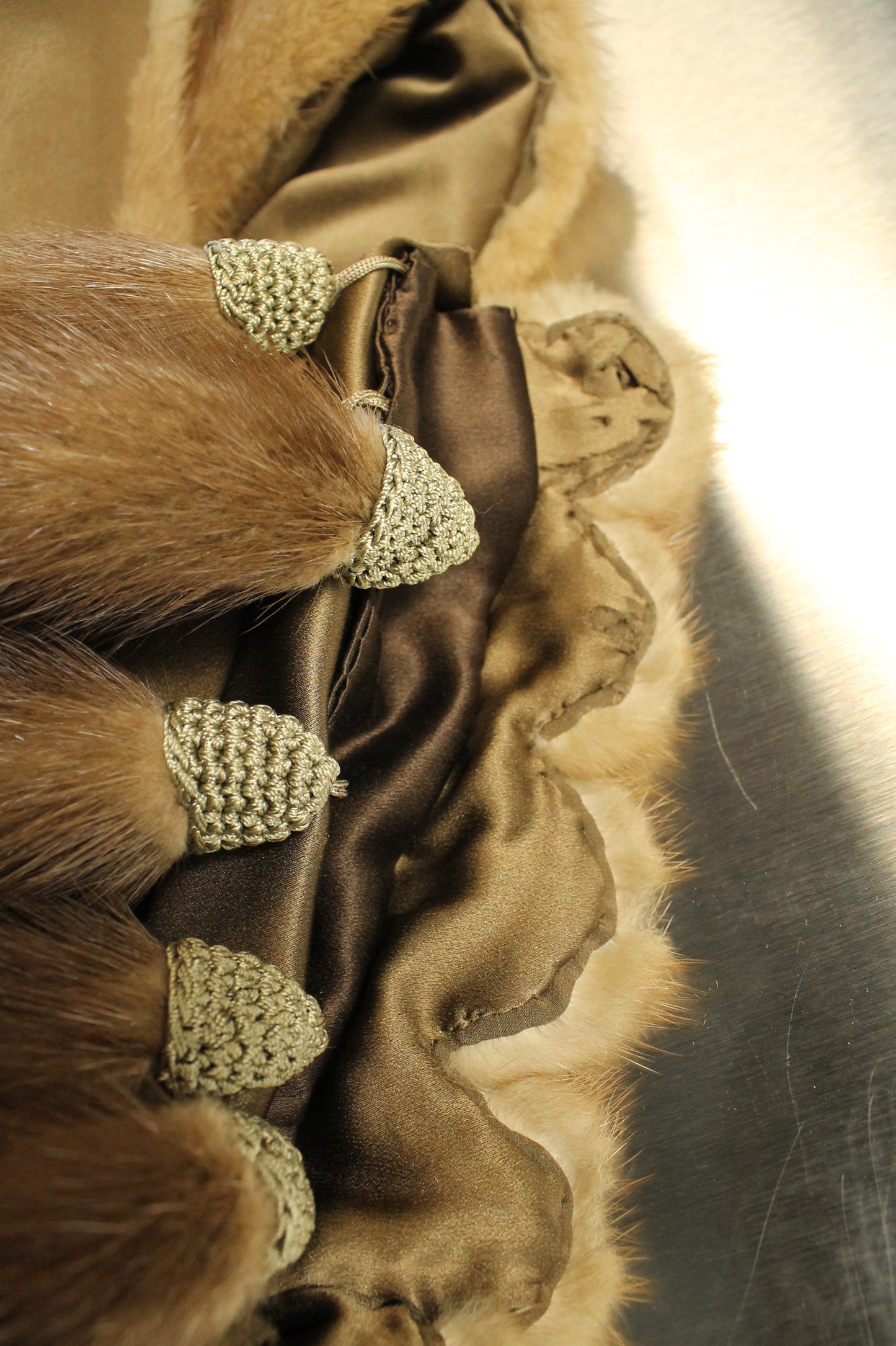 Vintage Mink Fur Stole/Wrap - Rich Brown Color with Full Fur Tails