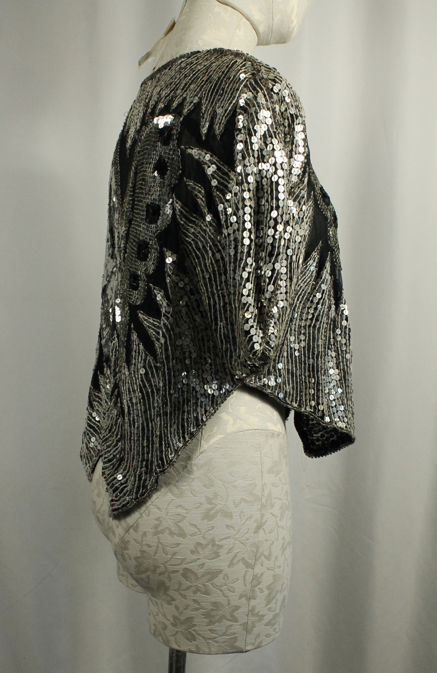 Vintage Sequin Butterfly Top – Dazzling Statement Piece Size Small