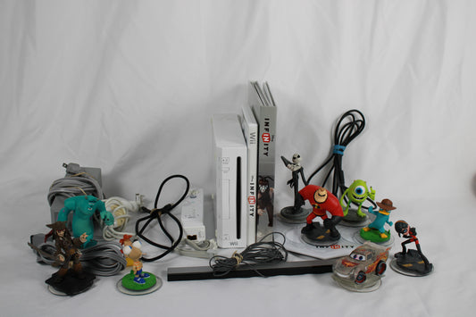 Nintendo Wii Console Bundle with Disney Infinity Starter Pack and Figures