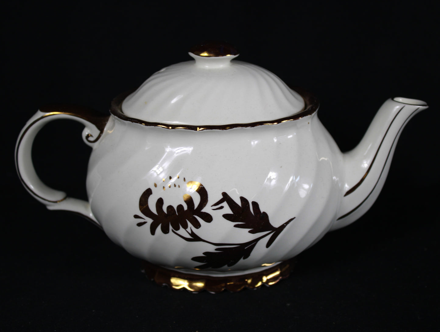 Old Foley James Kent Staffordshire Tea Set with Gold Gilt Floral Detail