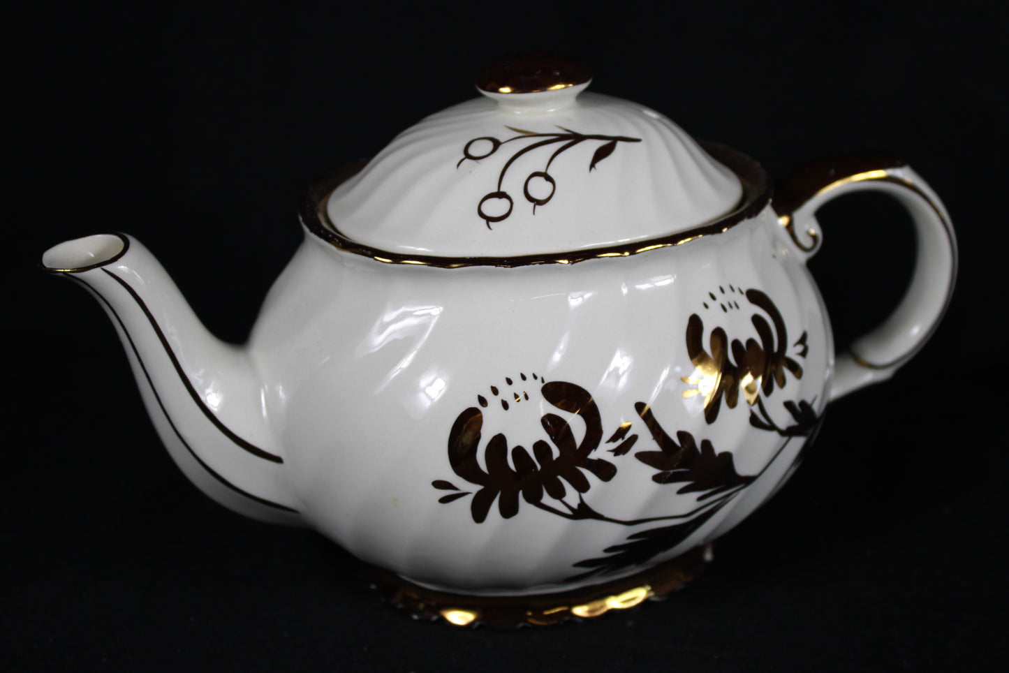 Old Foley James Kent Staffordshire Tea Set with Gold Gilt Floral Detail