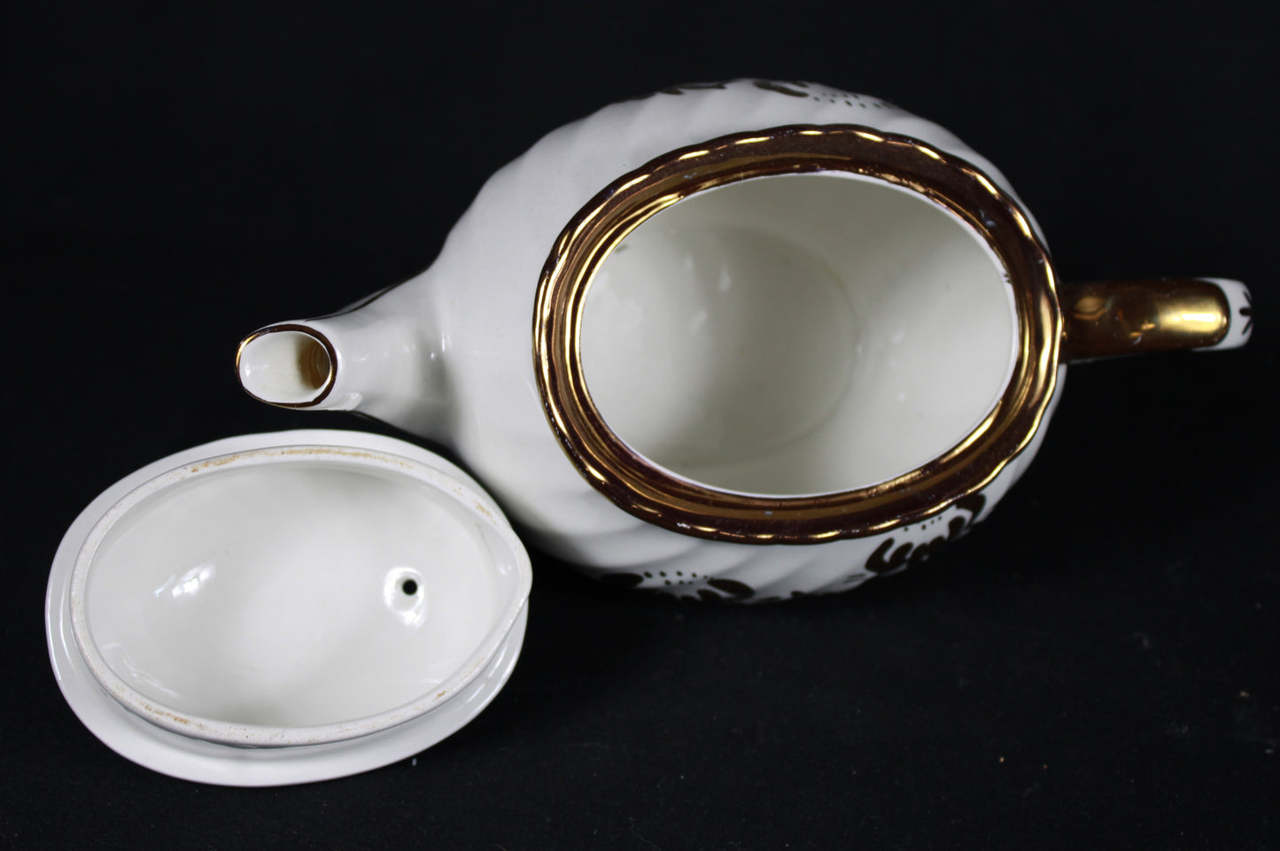 Old Foley James Kent Staffordshire Tea Set with Gold Gilt Floral Detail