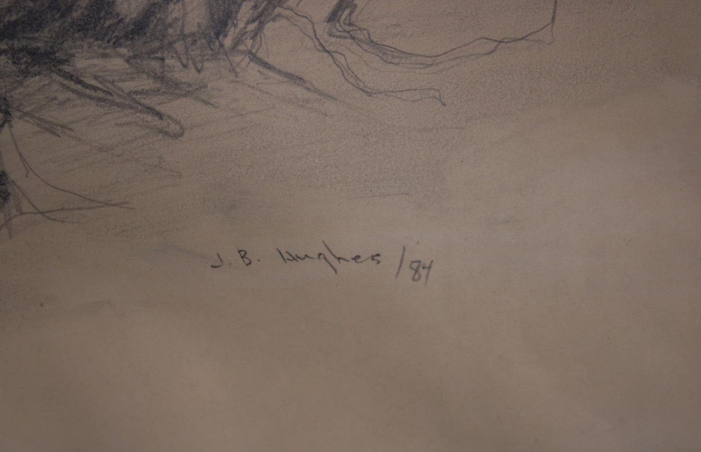 Original Pencil Drawing by Blake Hughes (1984) – "Tree with Portrait and Hands"