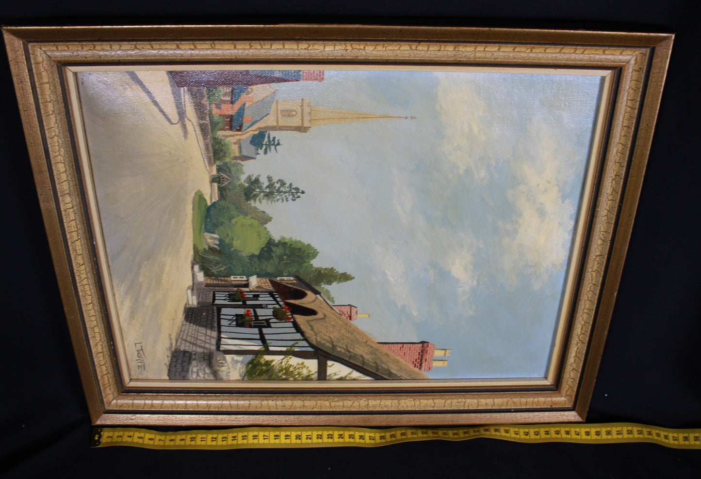 Original L. Thorpe Oil Painting - Bredon Village Worcestershire Landscape