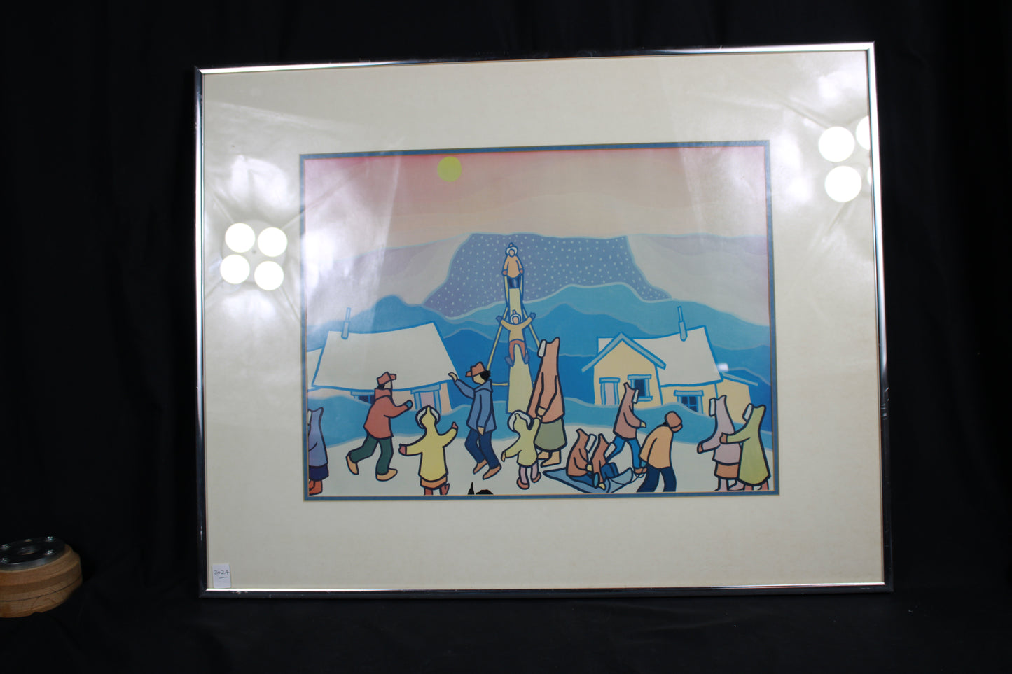 Framed Ted Harrison Signed Serigraph Print of Yukon Winter Scene