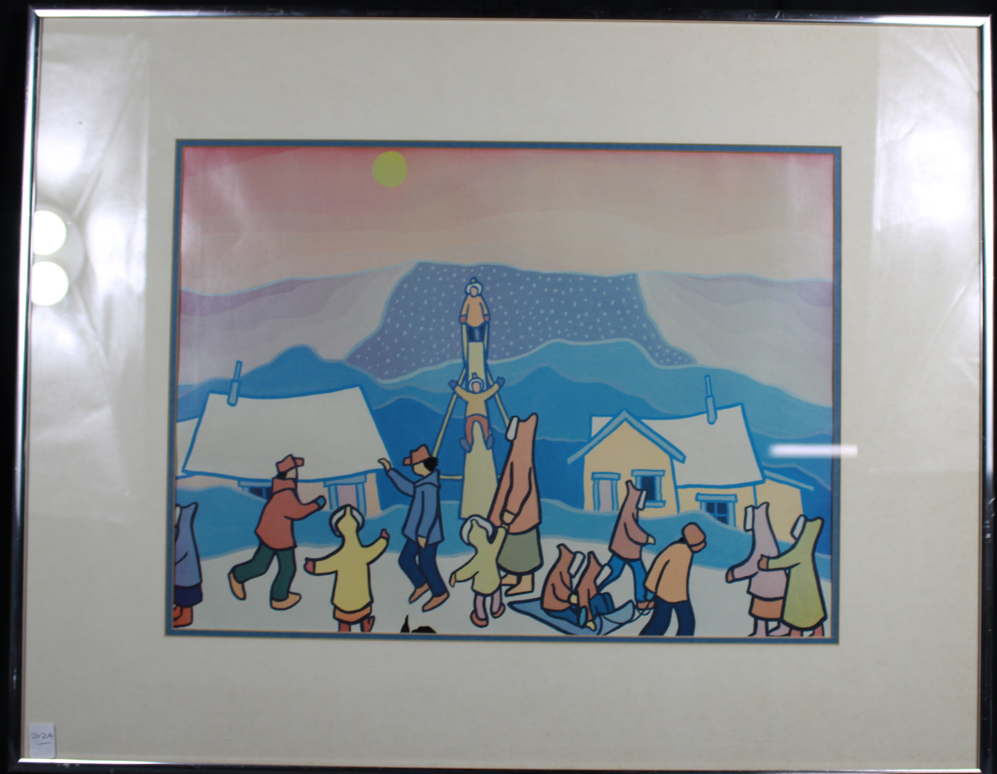 Framed Ted Harrison Signed Serigraph Print of Yukon Winter Scene