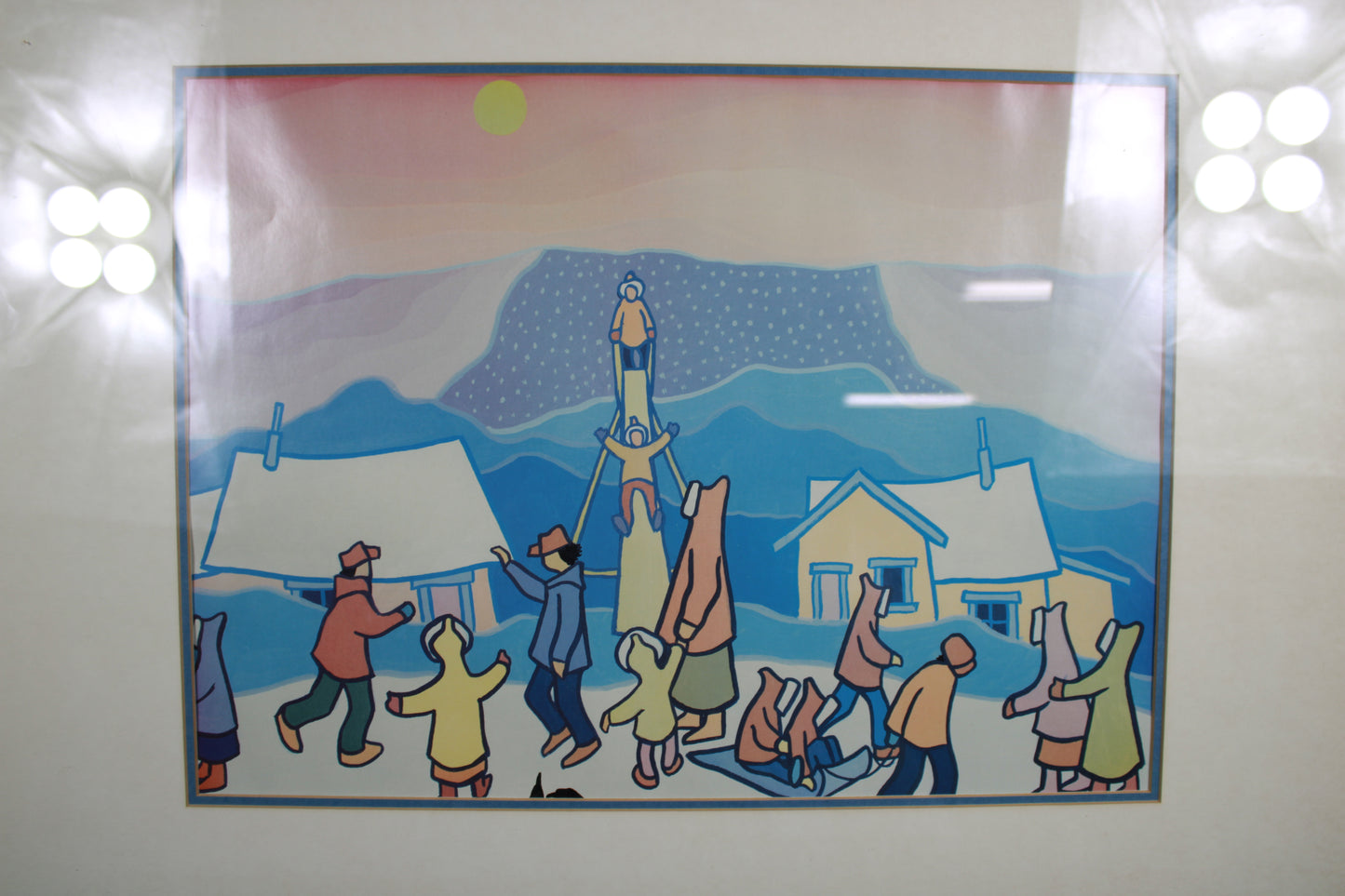 Framed Ted Harrison Signed Serigraph Print of Yukon Winter Scene