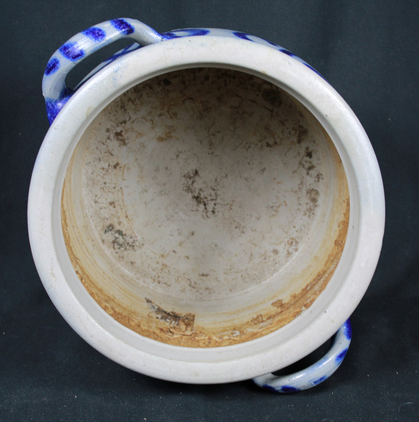 Salt Glazed Cobalt Blue Stoneware Crock Jar