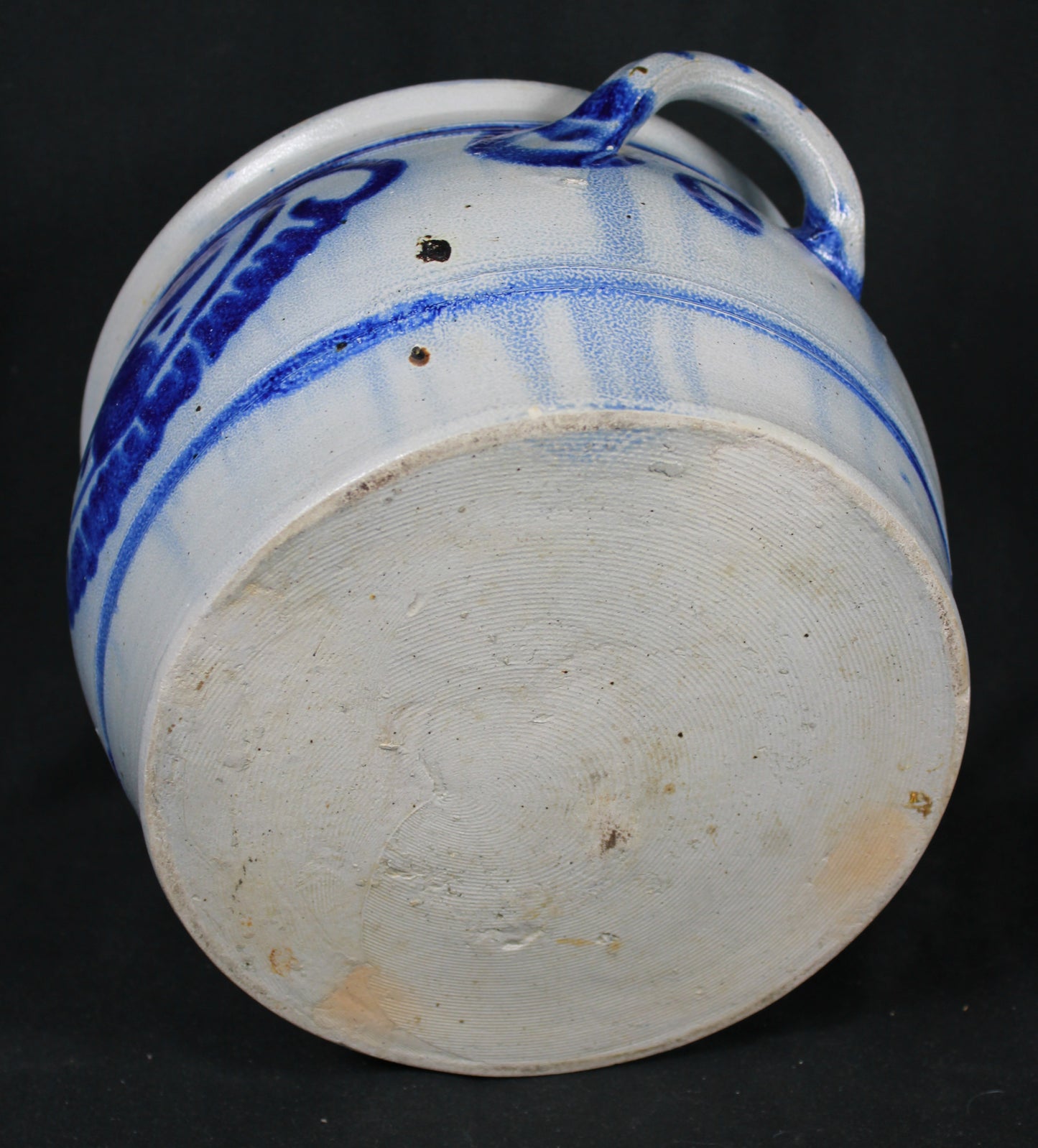 Salt Glazed Cobalt Blue Stoneware Crock Jar