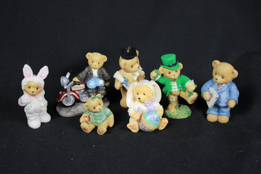 Cherished Teddies and Lovable Teddies Figurine Collection - 7 Pieces