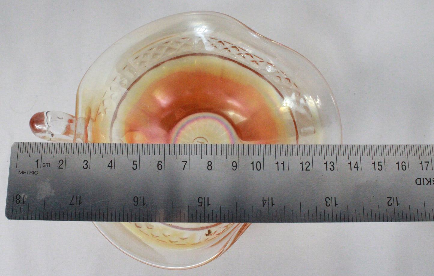 Marigold Carnival Glass Bowl and Bonbon Dish Set
