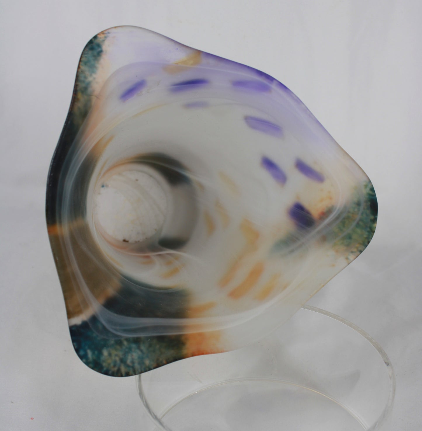 Marlene Szabo Signed Abstract Frosted Art Glass Vase