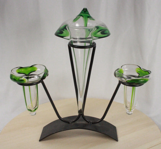 Antique Stuart & Sons Art Nouveau Glass Epergne Centerpiece