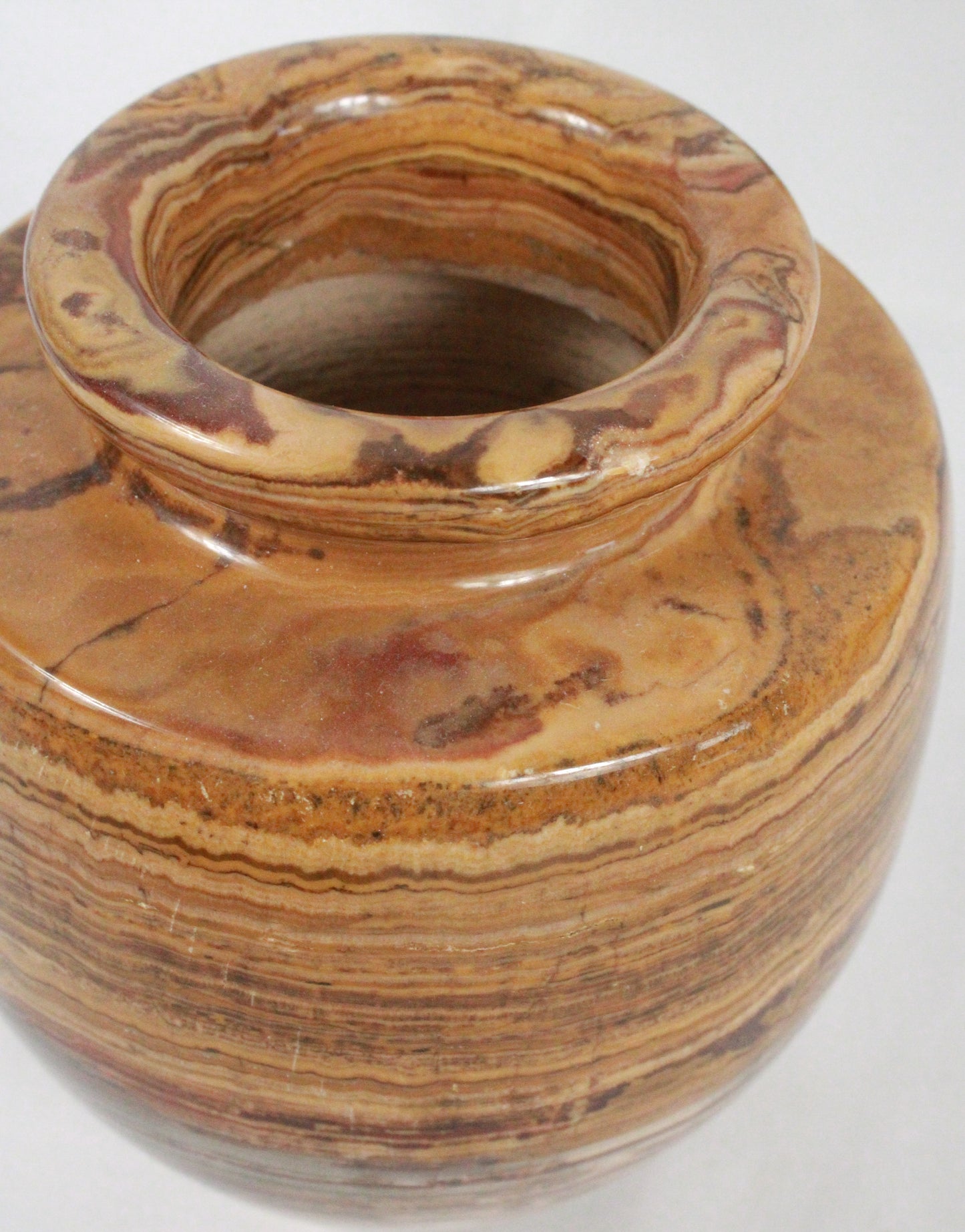 Polished Hand-Carved Natural Green Onyx Stone Vase