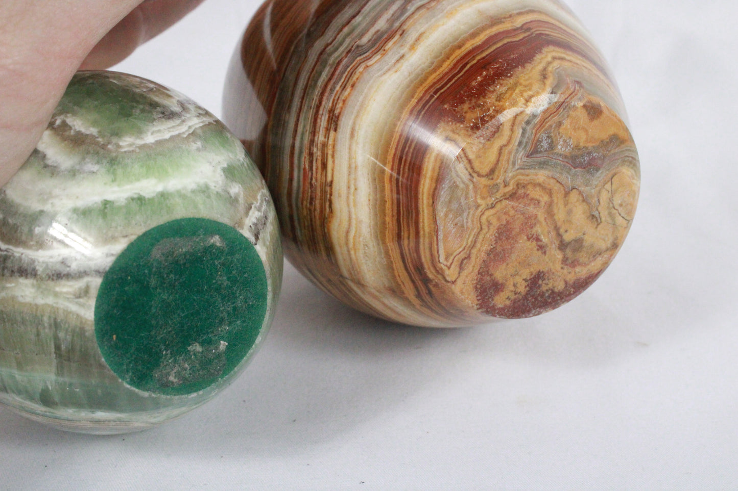 Polished Hand-Carved Natural Green Onyx Stone Vase