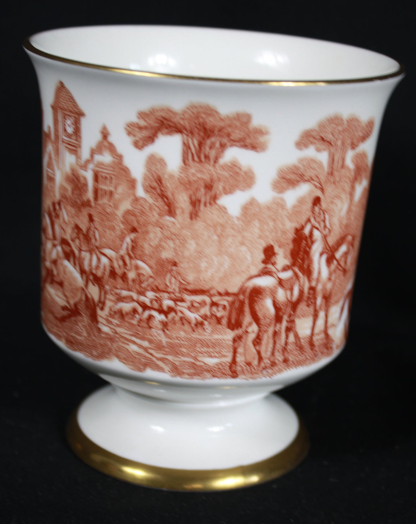Vintage Coalport Bone China "Hunting Scene" Footed Goblet Vase