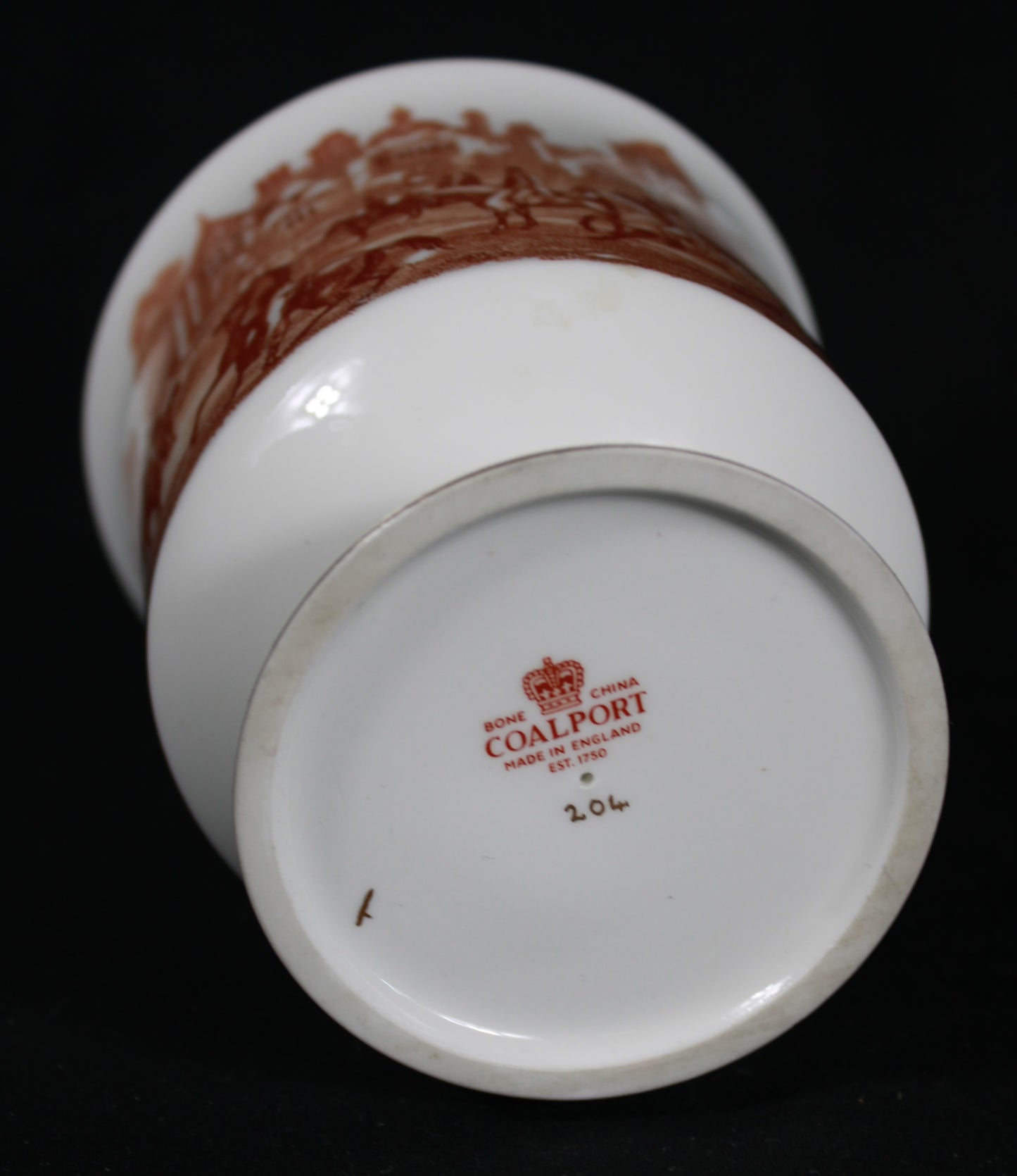Vintage Coalport Bone China "Hunting Scene" Footed Goblet Vase
