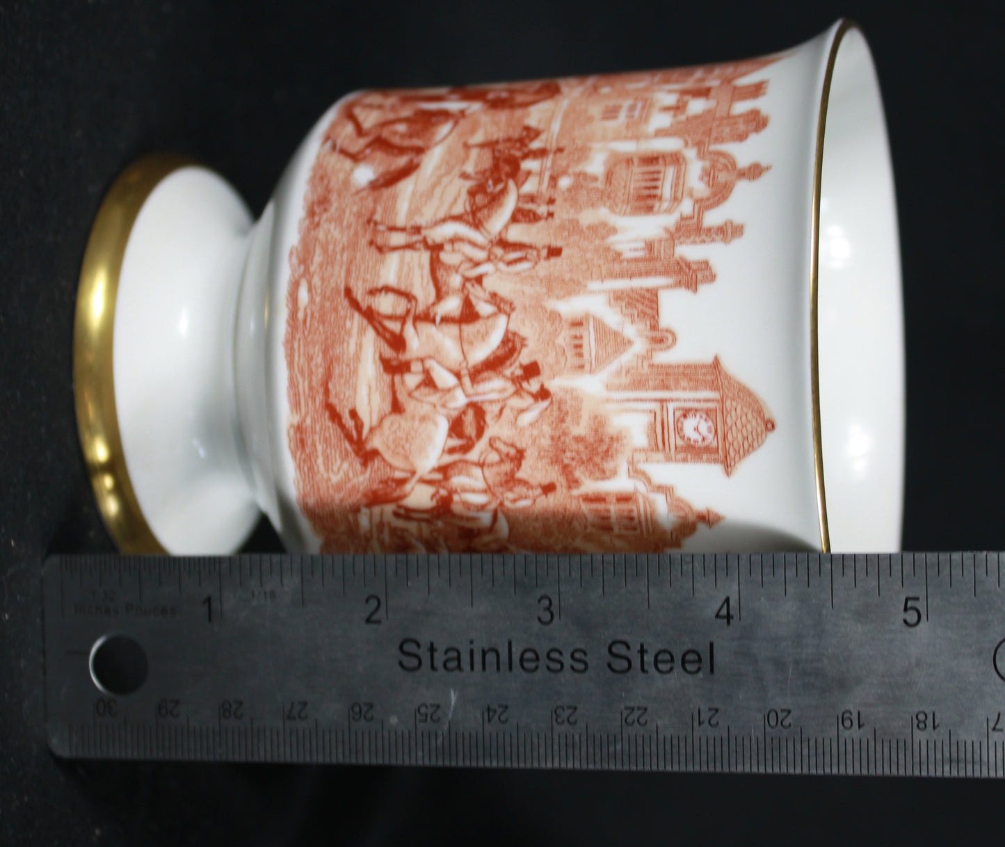 Vintage Coalport Bone China "Hunting Scene" Footed Goblet Vase