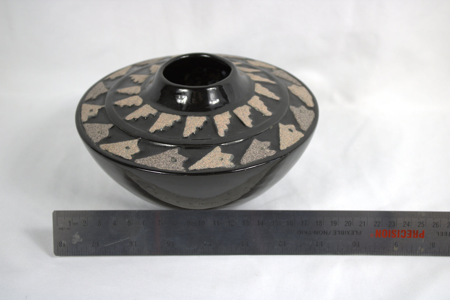 Striking Vintage Handcrafted Studio Pottery Textured Geometric Statement Vase