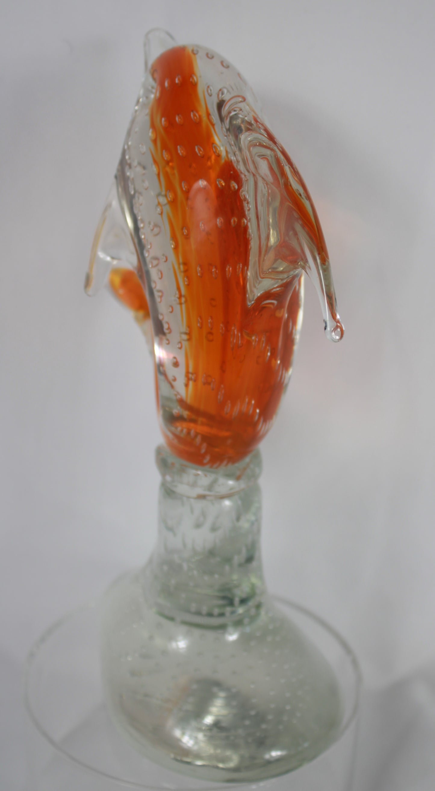 Glass Orange Bullicante Dolphin Sculpture