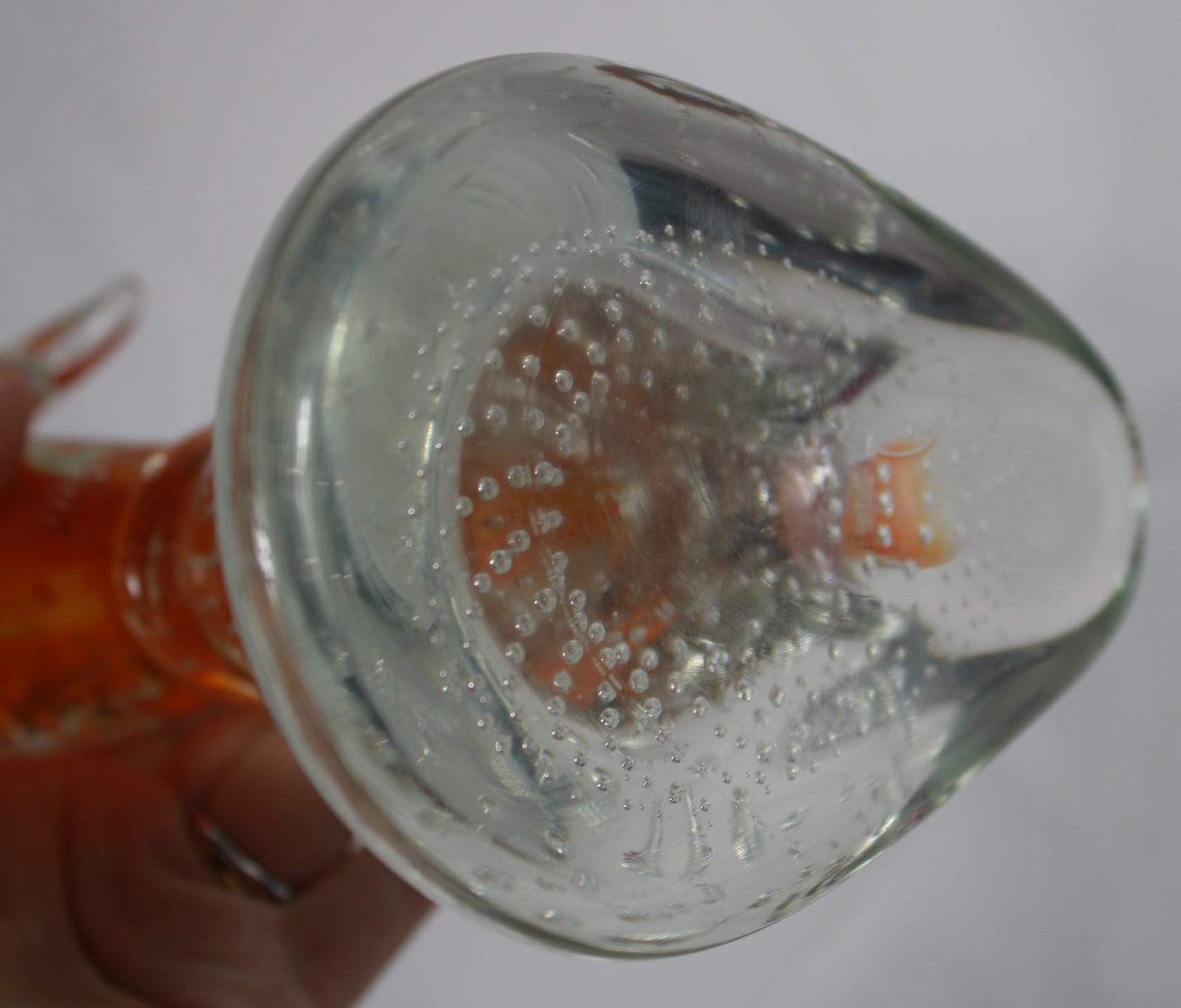 Glass Orange Bullicante Dolphin Sculpture