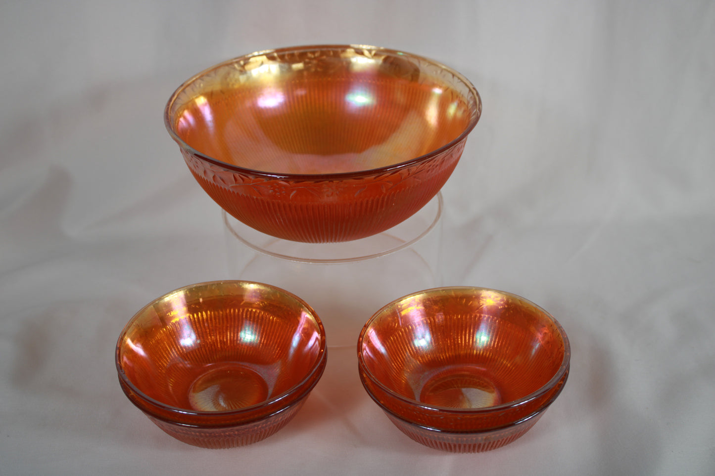 Imperial Glass Marigold Carnival Glass Berry Bowl Set