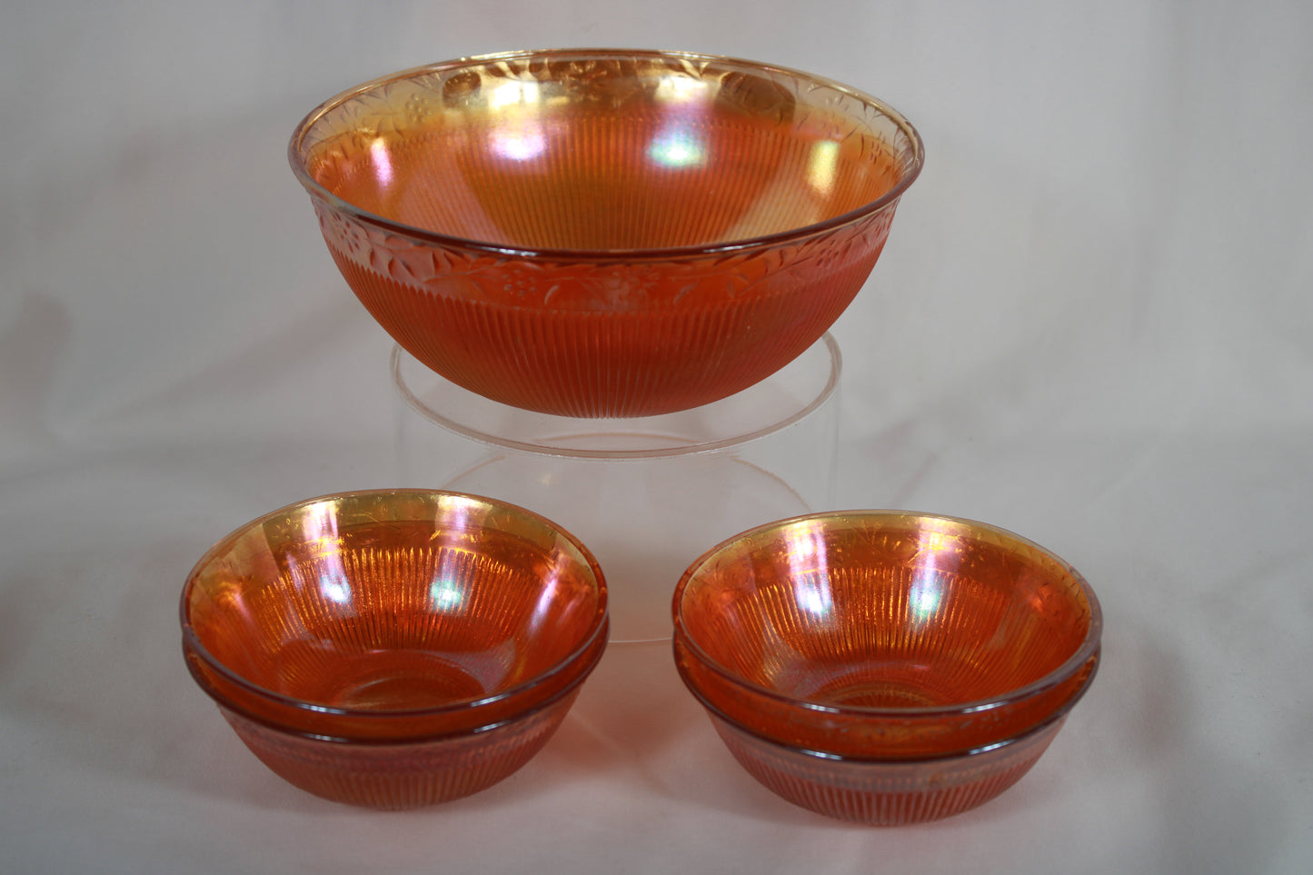 Imperial Glass Marigold Carnival Glass Berry Bowl Set