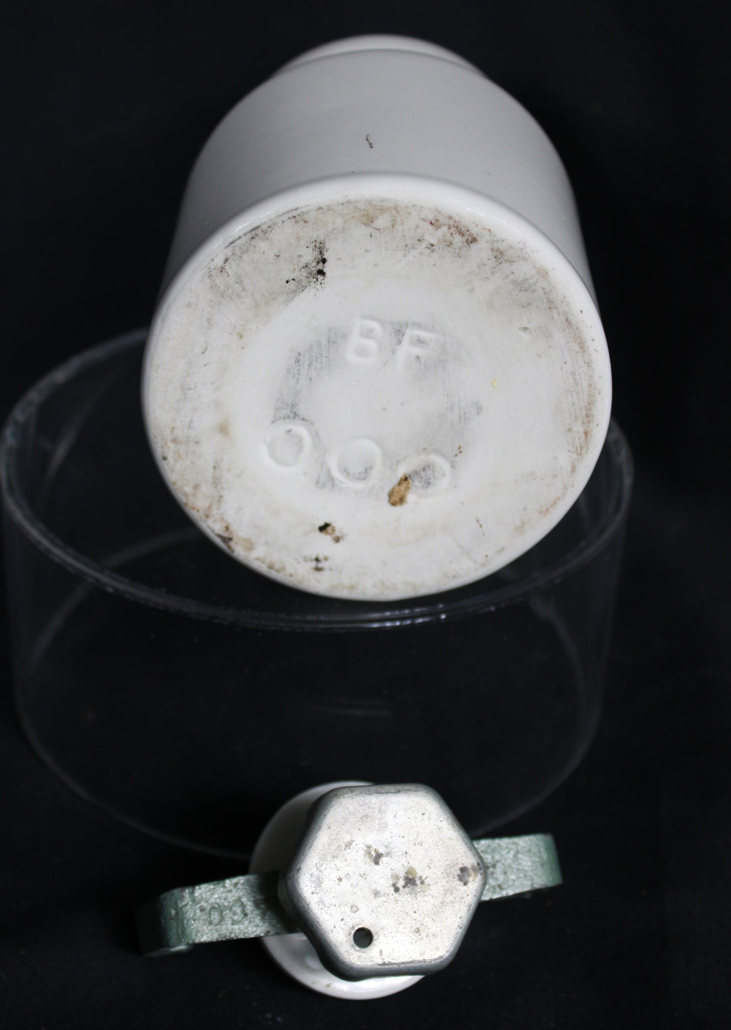 Vintage BF 000 Ceramic Ball Mill Grinding Jar with Clamp Lid