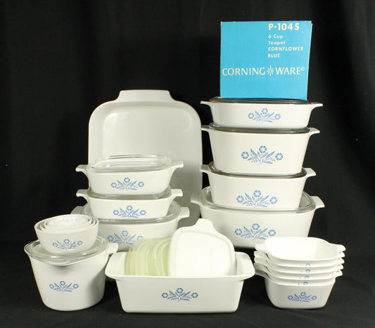 Corning Ware Blue Cornflower 18pc Set