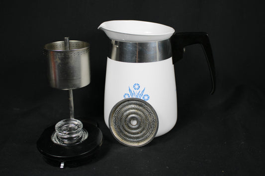 Vintage Corning Ware Blue Cornflower 4-Cup Percolator (P-124)