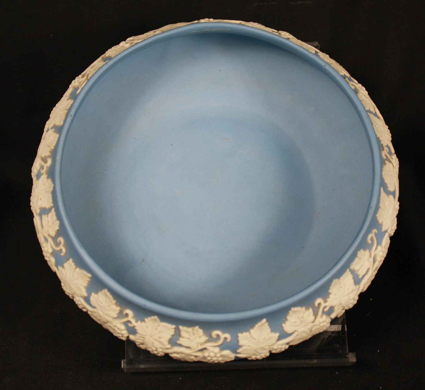 Vintage Ecanada Art Pottery Blue Jasperware Bowl and Ashtray Set