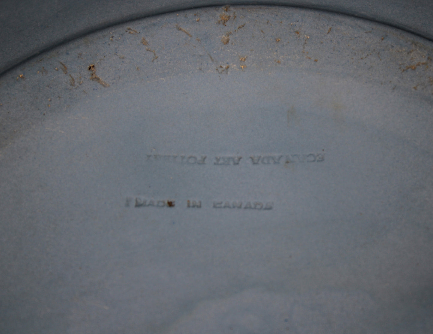 Vintage Ecanada Art Pottery Blue Jasperware Bowl and Ashtray Set