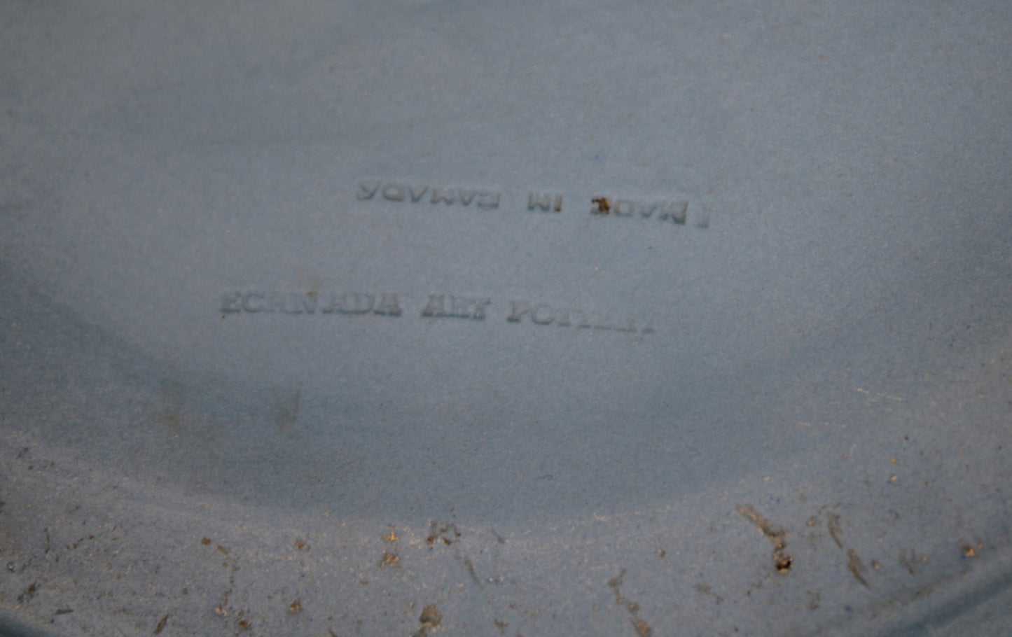 Vintage Ecanada Art Pottery Blue Jasperware Bowl and Ashtray Set