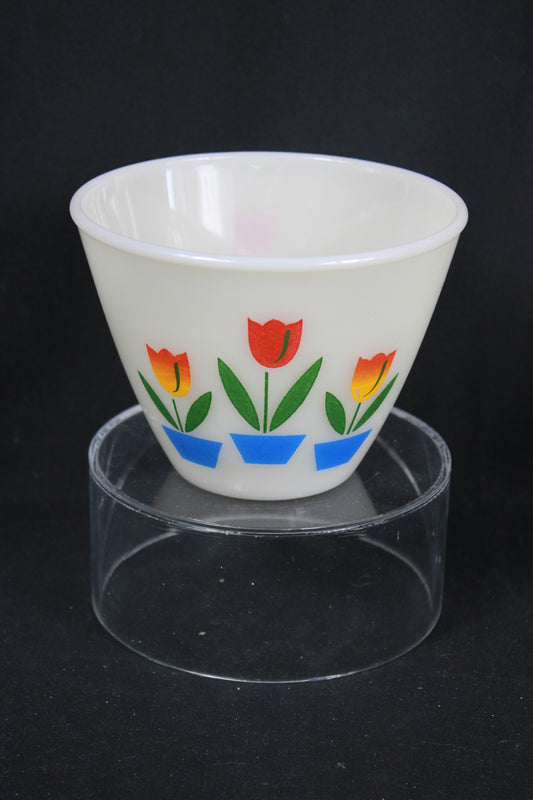 Fire-King Tulip Pattern Milk Glass Mixing Bowl