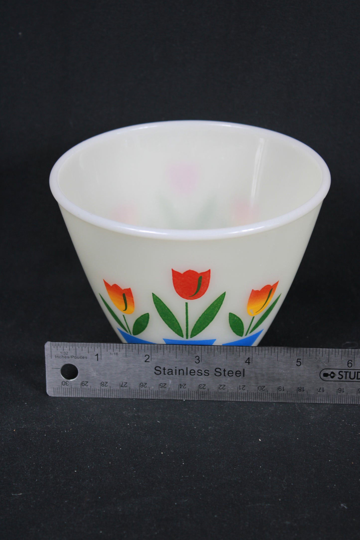 Fire-King Tulip Pattern Milk Glass Mixing Bowl