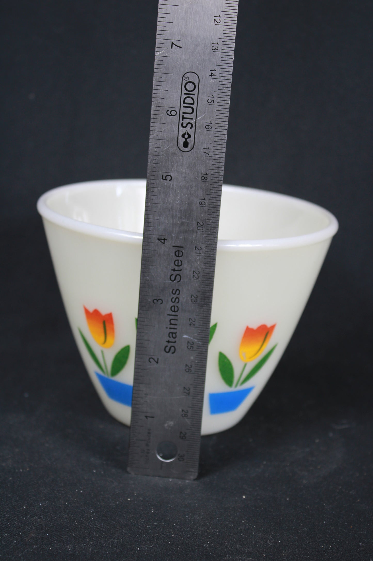 Fire-King Tulip Pattern Milk Glass Mixing Bowl