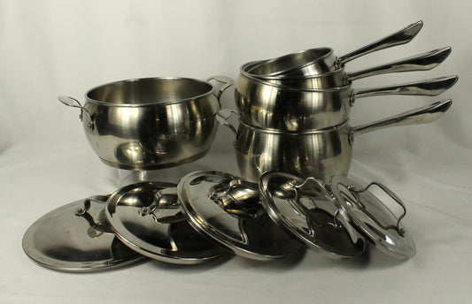 Lagostina Commercial Pro Stainless Steel Pots with Lids - 5 Set