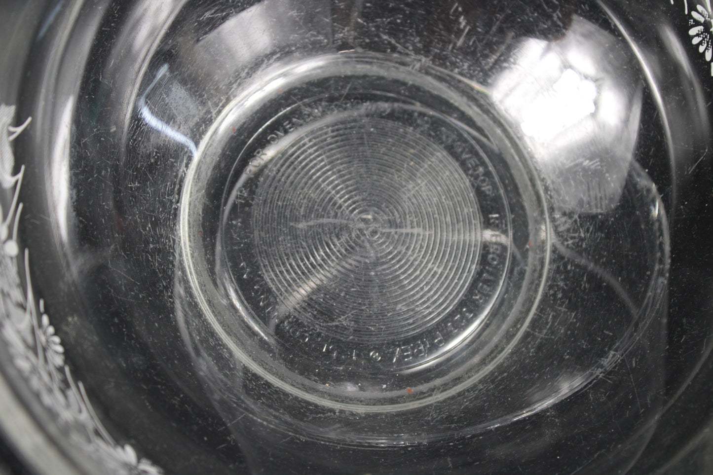 Pyrex Colonial Mist White Lace Clear Glass Mixing Bowl Set of 3