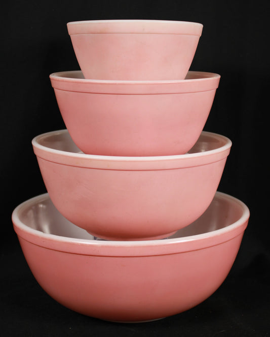 Vintage Pyrex Pink Flamingo Mixing Bowl Set (401-404)